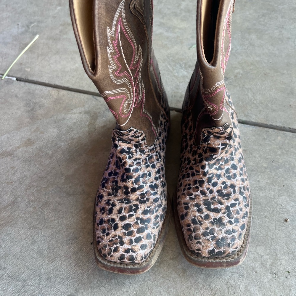 Roper Tan and Pink Kids' Western Boots